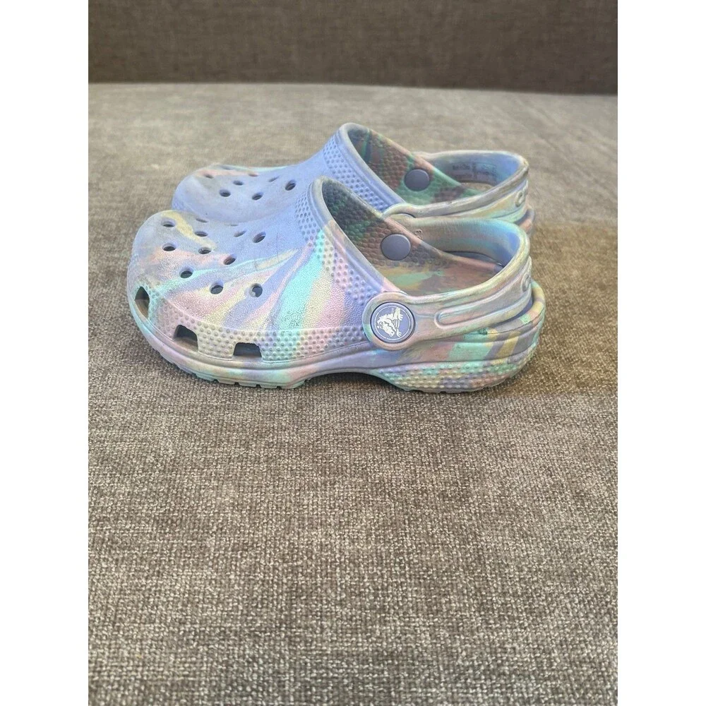 CrocsKids Classic Marbled light purple clogs size 9